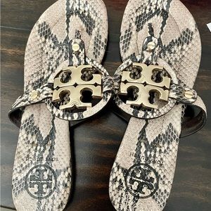 Authentic Tory Burch Miller 2 Roccia Python Print natural color - leather